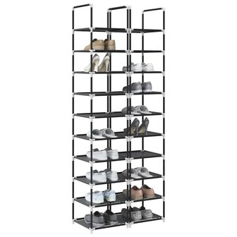 Schoenenrekken 2 st 33x33x174 cm vliesvrij 10-laags zwart 1