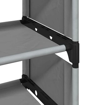 Schoenenrek 8-laags 54x28x124 cm nonwoven stof grijs 7