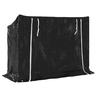 Haardhoutrek met regenhoes 151x60,5x110,5 cm staal 5