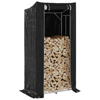 Haardhoutrek met regenhoes 100x60x200 cm gegalvaniseerd staal 1