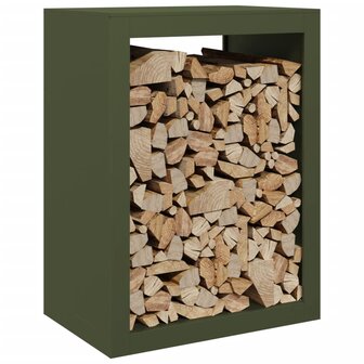 Haardhoutrek 60x40x80 cm staal groen 3
