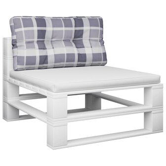 Palletkussen ruitpatroon 80x40x12 cm stof ruitpatroon grijs 3