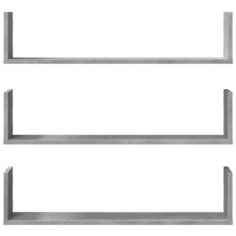 Wandschappen 3 st 80x18x18 cm bewerkt hout betongrijs 4