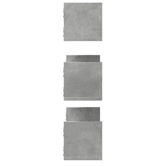 Wandschappen 3 st 80x18x18 cm bewerkt hout betongrijs 5