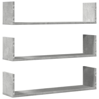 Wandschappen 3 st 80x18x18 cm bewerkt hout betongrijs 6