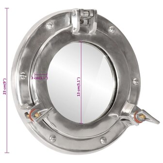 Wandspiegel patrijspoort &Oslash;23 cm&nbsp;aluminium en glas 7