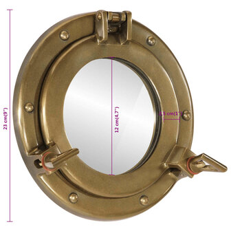 Wandspiegel patrijspoort &Oslash;23 cm&nbsp;aluminium en glas 7