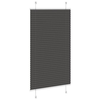 Pliss&eacute; rolgordijn 75x100 cm stofbreedte 74,4 cm polyester zwart 4