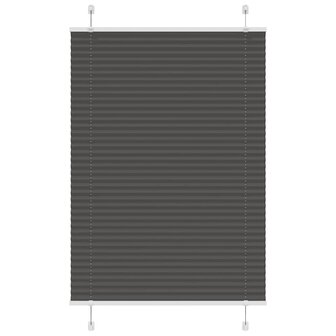 Pliss&eacute; rolgordijn 95x100 cm stofbreedte 94,4 cm polyester zwart 1