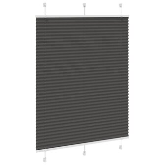 Pliss&eacute; rolgordijn 105x100cm stofbreedte 104,4cm polyester zwart 3