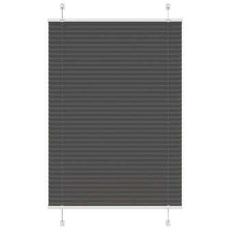 Pliss&eacute; rolgordijn 90x150 cm stofbreedte 89,4 cm polyester zwart 1