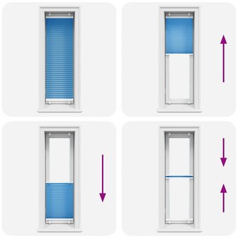 Pliss&eacute; rolgordijn 45x100 cm stofbreedte 44,4 cm polyester blauw 5