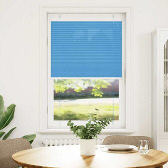 Pliss&eacute; rolgordijn 75x100 cm stofbreedte 74,4 cm polyester blauw 2