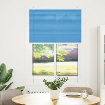 Pliss&eacute; rolgordijn 90x100 cm stofbreedte 89,4 cm polyester blauw 2