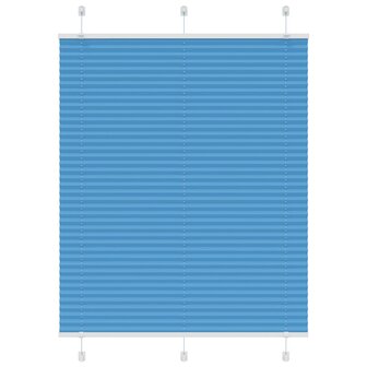 Pliss&eacute; rolgordijn 105x100cm stofbreedte 104,4cm polyester blauw 1