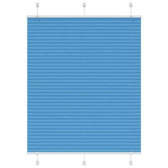 Pliss&eacute; rolgordijn 105x150cm stofbreedte 104,4cm polyester blauw 1
