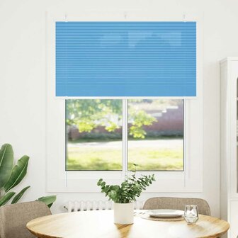 Pliss&eacute; rolgordijn 105x150cm stofbreedte 104,4cm polyester blauw 2