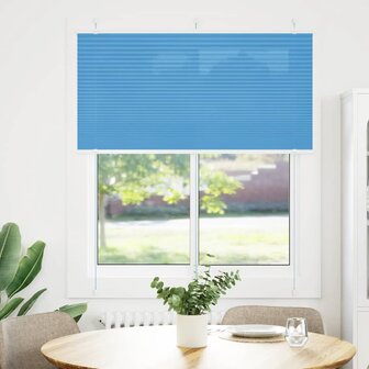 Pliss&eacute; rolgordijn 120x150cm stofbreedte 119,4cm polyester blauw 2