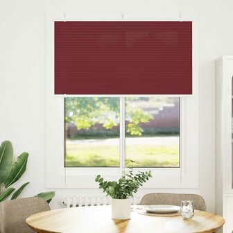 Pliss&eacute; rolgordijn 105x100cm stofbreedte 104,4cm bordeauxrood 2