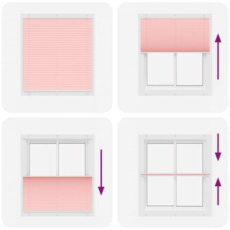 Pliss&eacute; rolgordijn 115x100cm stofbreedte 114,4cm polyester roze 7