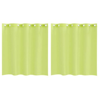 Gordijnen Voile met doorvoertules 2 st 140x140 cm appelgroen 2