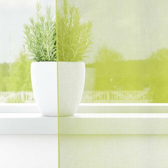 Gordijnen Voile met doorvoertules 2 st 140x140 cm appelgroen 3