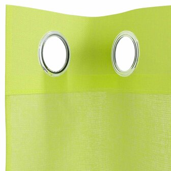 Gordijnen Voile met doorvoertules 2 st 140x140 cm appelgroen 5