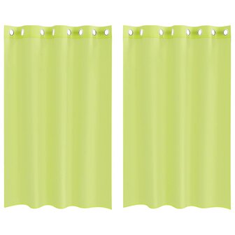 Gordijnen voile met doorvoertules 2 st 140x175 cm appelgroen 2