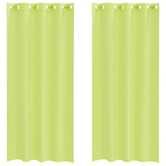 Gordijnen voile met doorvoertules 2 st 140x245 cm appelgroen 2
