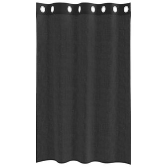 Gordijnen Voile met doorvoertules 2 st 140x175 cm zwart 4