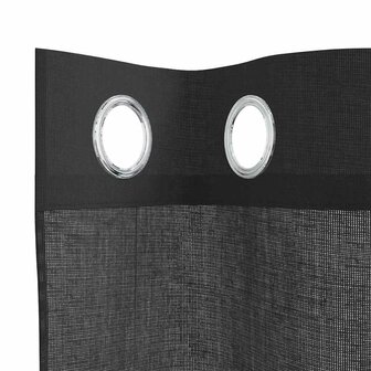 Gordijnen voile met doorvoertules 2 st 140x245 cm zwart 5