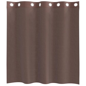 Gordijnen voile met doorvoertules 2 st 140x140 cm bruin 4