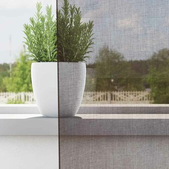 Gordijnen voile met doorvoertules 2 st 140x175 cm bruin 3