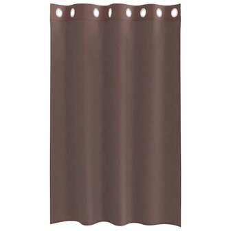 Gordijnen voile met doorvoertules 2 st 140x175 cm bruin 4