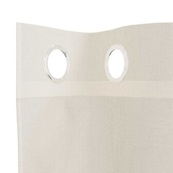 Gordijnen voile met doorvoertules 2 st 140x140 cm cr&egrave;mekleurig 5