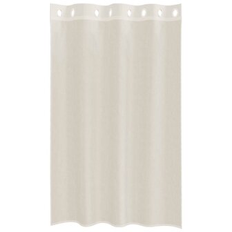 Gordijnen voile met doorvoertules 2 st 140x175 cm cr&egrave;mekleurig 4