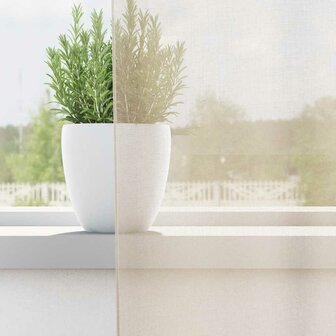 Gordijnen Voile met doorvoertules 2 st 140x300 cm cr&egrave;me 3
