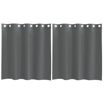 Gordijnen voile met doorvoertules 2 st 140x140 cm donkergrijs 2