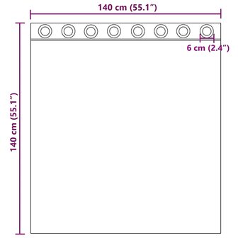 Gordijnen voile met doorvoertules 2 st 140x140 cm donkergrijs 8