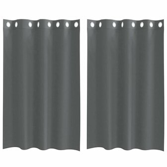 Gordijnen voile met doorvoertules 2 st 140x175 cm donkergrijs 2