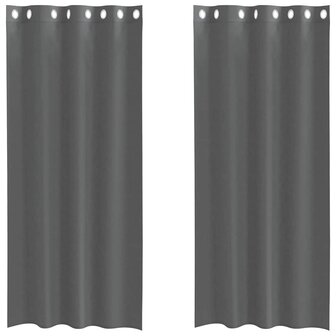 Gordijnen voile met doorvoertules 2 st 140x245 cm donkergrijs 2