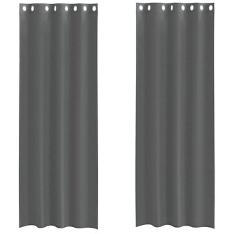 Gordijnen voile met doorvoertules 2 st 140x260 cm donkergrijs 2