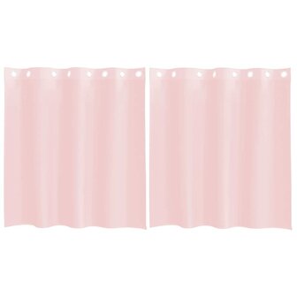 Gordijnen voile met doorvoertules 2 st 140x140 cm lichtroze 2