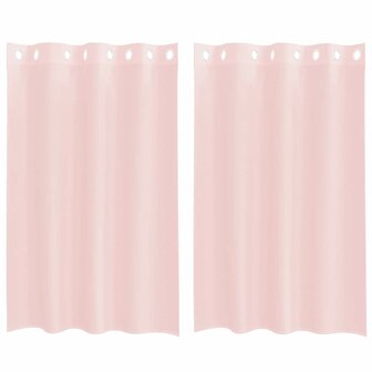 Gordijnen voile met doorvoertules 2 st 140x175 cm lichtroze 2