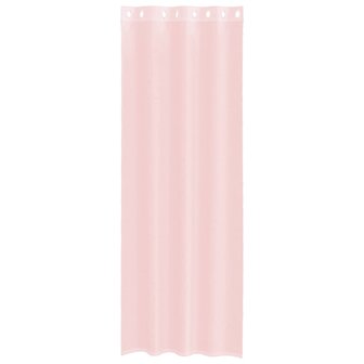 Gordijnen voile met doorvoertules 2 st 140x260 cm lichtroze 4