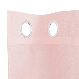 Gordijnen voile met doorvoertules 2 st 140x260 cm lichtroze 5