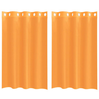Gordijnen Voile met doorvoertules 2 st 140x175 cm oranje 2