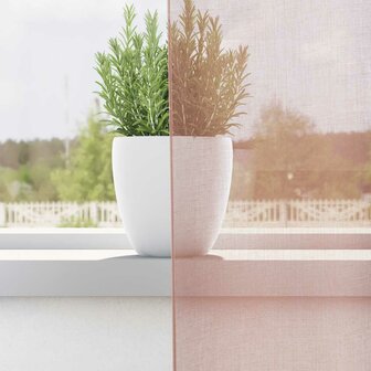 Gordijnen voile met doorvoertules 2 st 140x140 cm roze 3