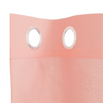Gordijnen voile met doorvoertules 2 st 140x140 cm roze 5