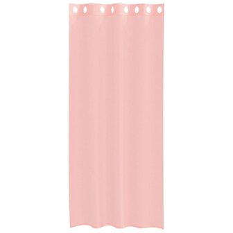 Gordijnen voile met doorvoertules 2 st 140x245 cm roze 4